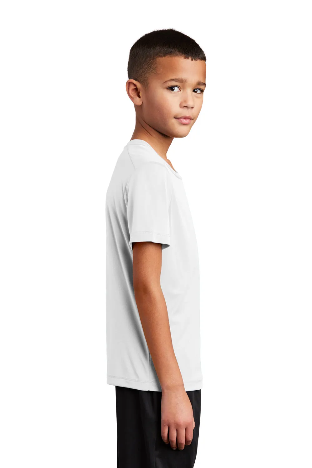 Sport-Tek Youth Moisture Wicking Short Sleeve Crewneck T-Shirt - White Clothing Sport-Tek