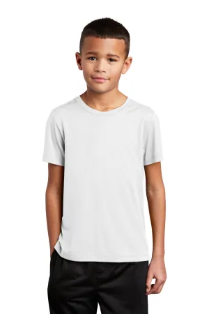 Sport-Tek Youth Moisture Wicking Short Sleeve Crewneck T-Shirt - White Clothing Sport-Tek