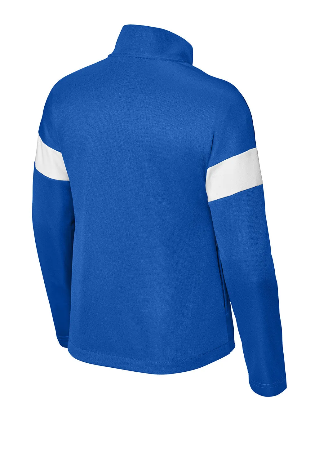 Sport-Tek Youth Moisture Wicking Travel Full Zip Jacket - True Royal Blue/White