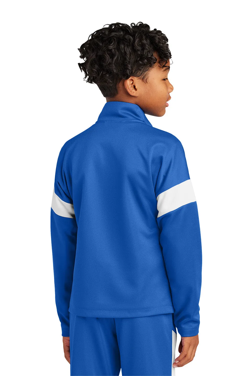 Sport-Tek Youth Moisture Wicking Travel Full Zip Jacket - True Royal Blue/White