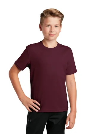 Sport-Tek Youth RacerMesh Moisture Wicking Short Sleeve Crewneck T-Shirt - Maroon - Closeout Clothing Sport-Tek