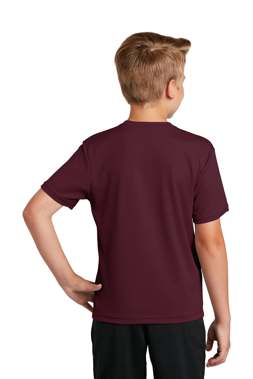 Sport-Tek Youth RacerMesh Moisture Wicking Short Sleeve Crewneck T-Shirt - Maroon - Closeout Clothing Sport-Tek