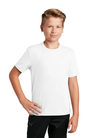 Sport-Tek Youth RacerMesh Moisture Wicking Short Sleeve Crewneck T-Shirt - White Clothing Sport-Tek
