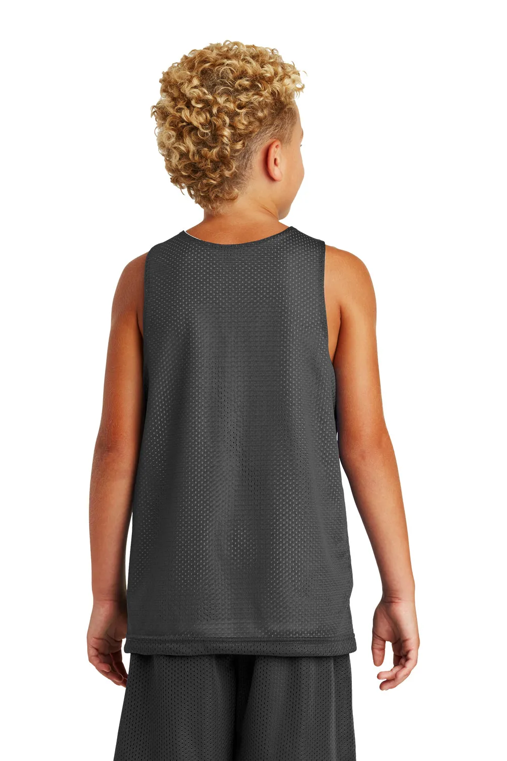 Sport-Tek Youth Reversible Mesh Moisture Wicking Tank Top - Iron Grey - Closeout Clothing Sport-Tek