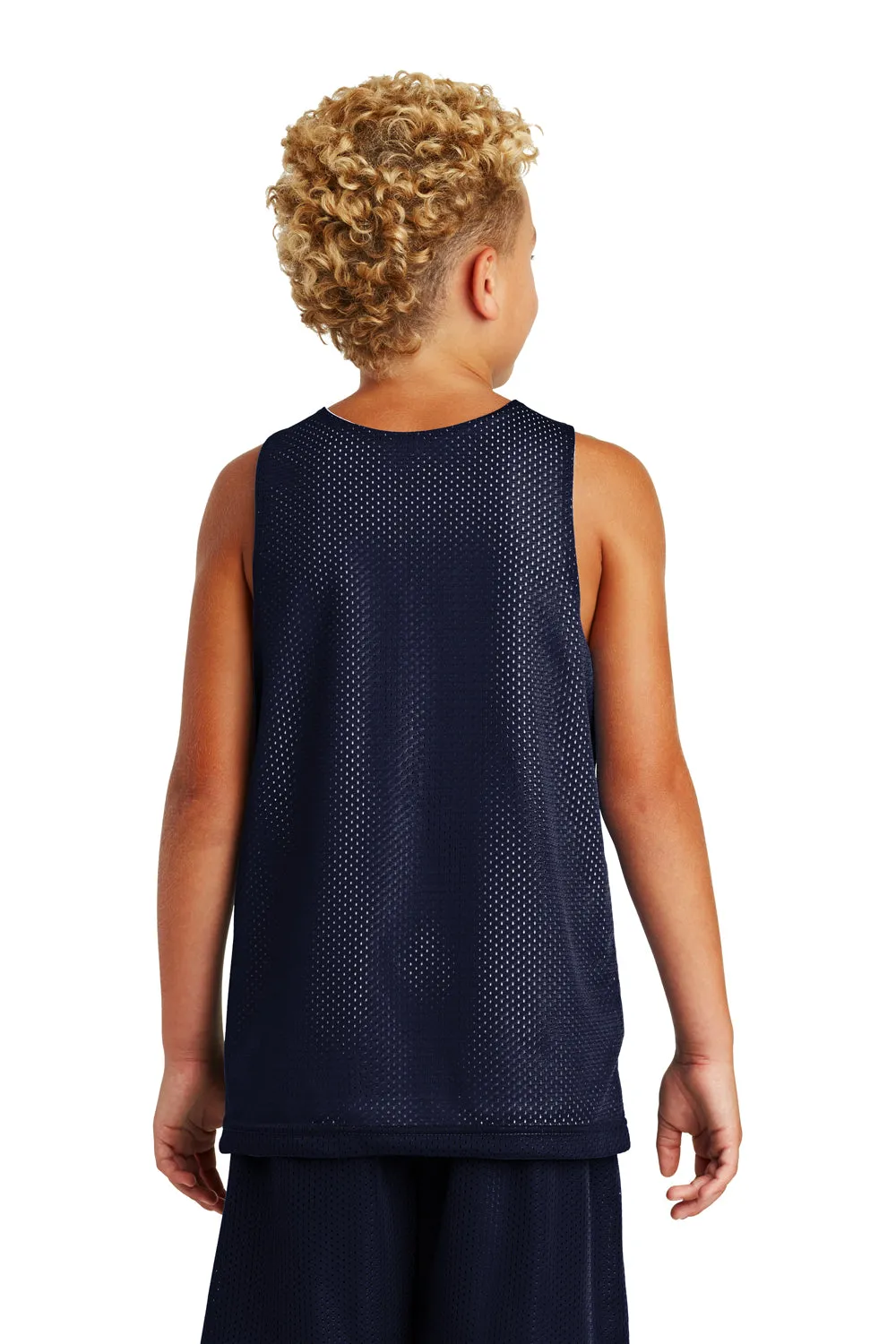 Sport-Tek Youth Reversible Mesh Moisture Wicking Tank Top - True Navy Blue - Closeout Clothing Sport-Tek