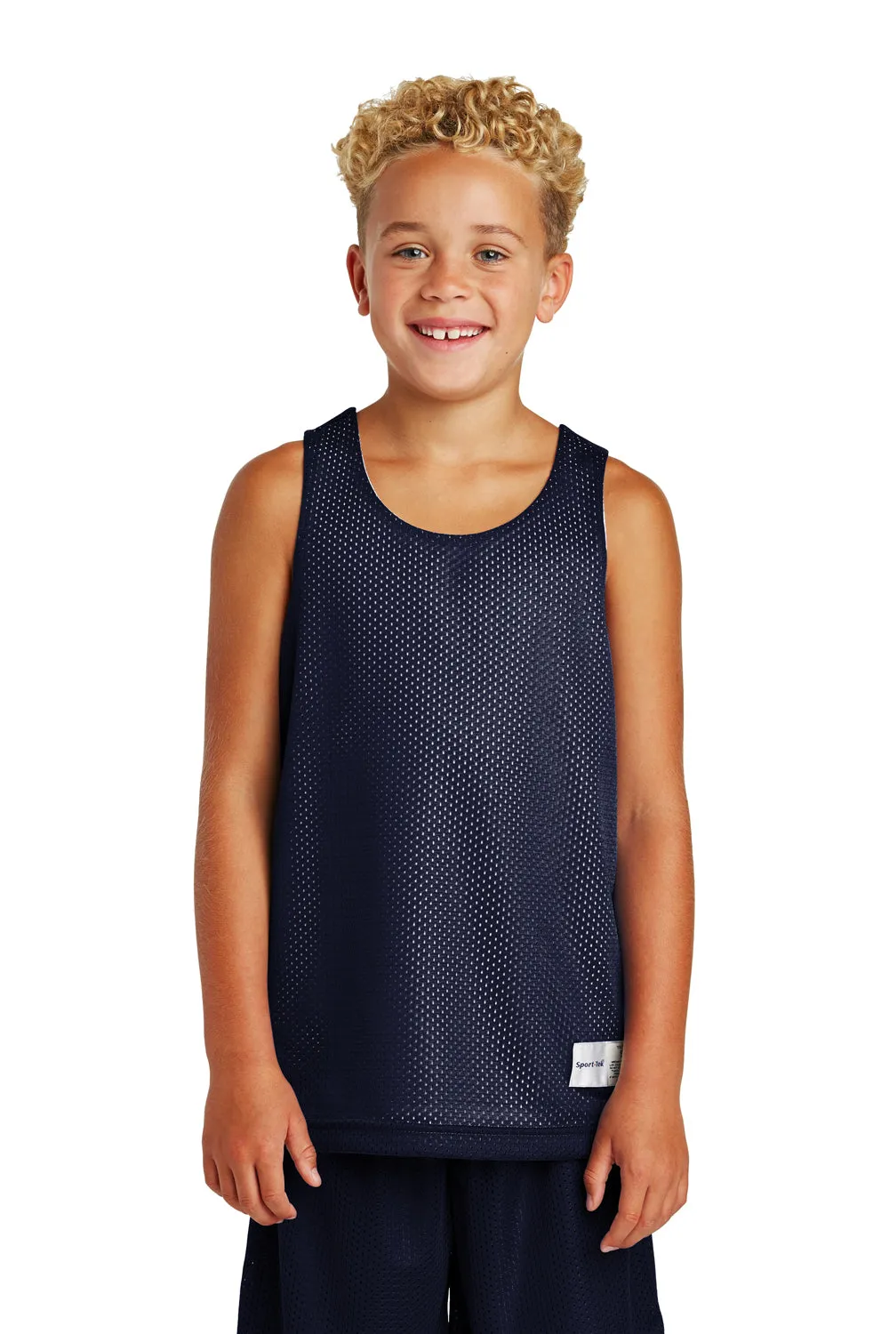 Sport-Tek Youth Reversible Mesh Moisture Wicking Tank Top - True Navy Blue - Closeout Clothing Sport-Tek