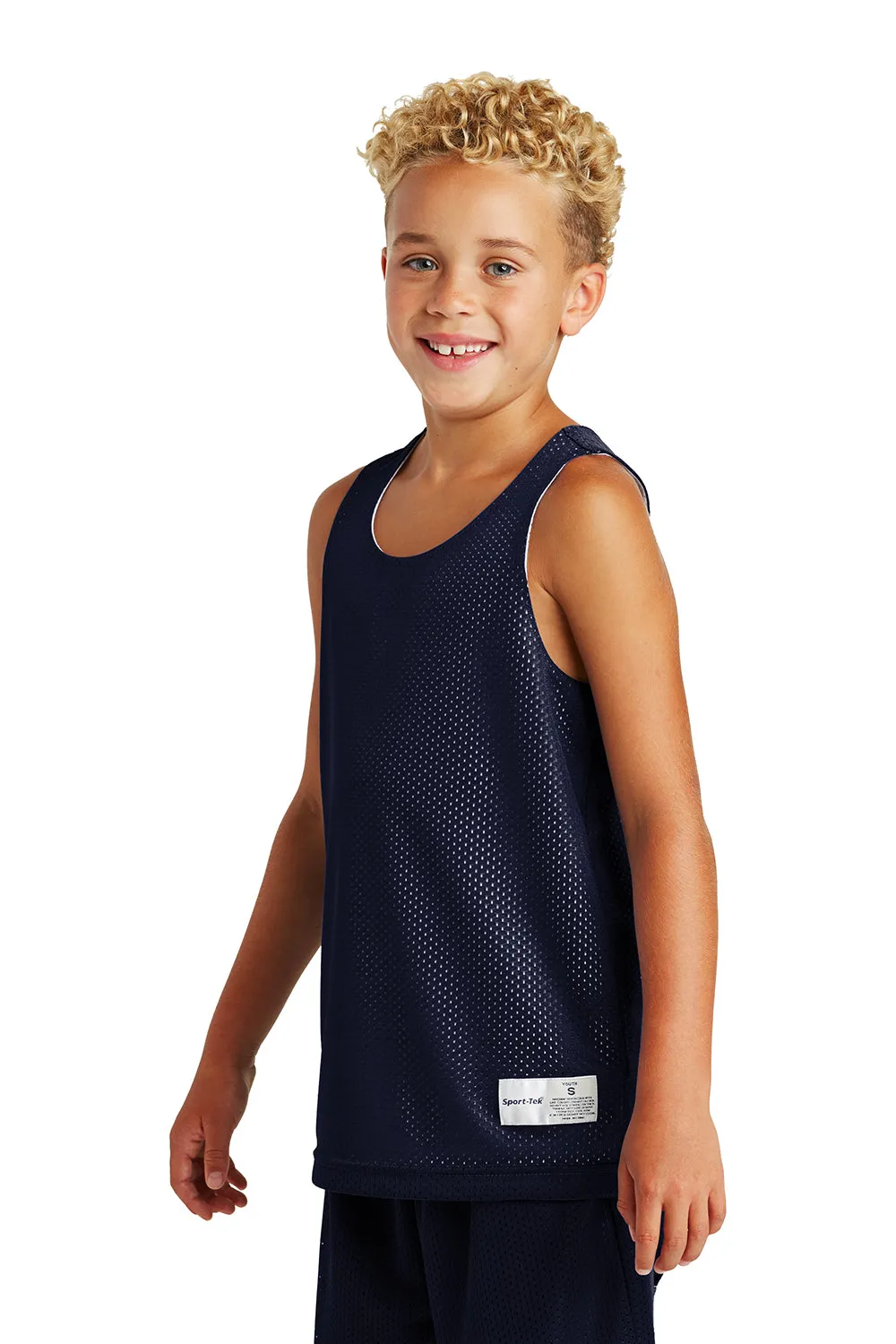 Sport-Tek Youth Reversible Mesh Moisture Wicking Tank Top - True Navy Blue - Closeout Clothing Sport-Tek
