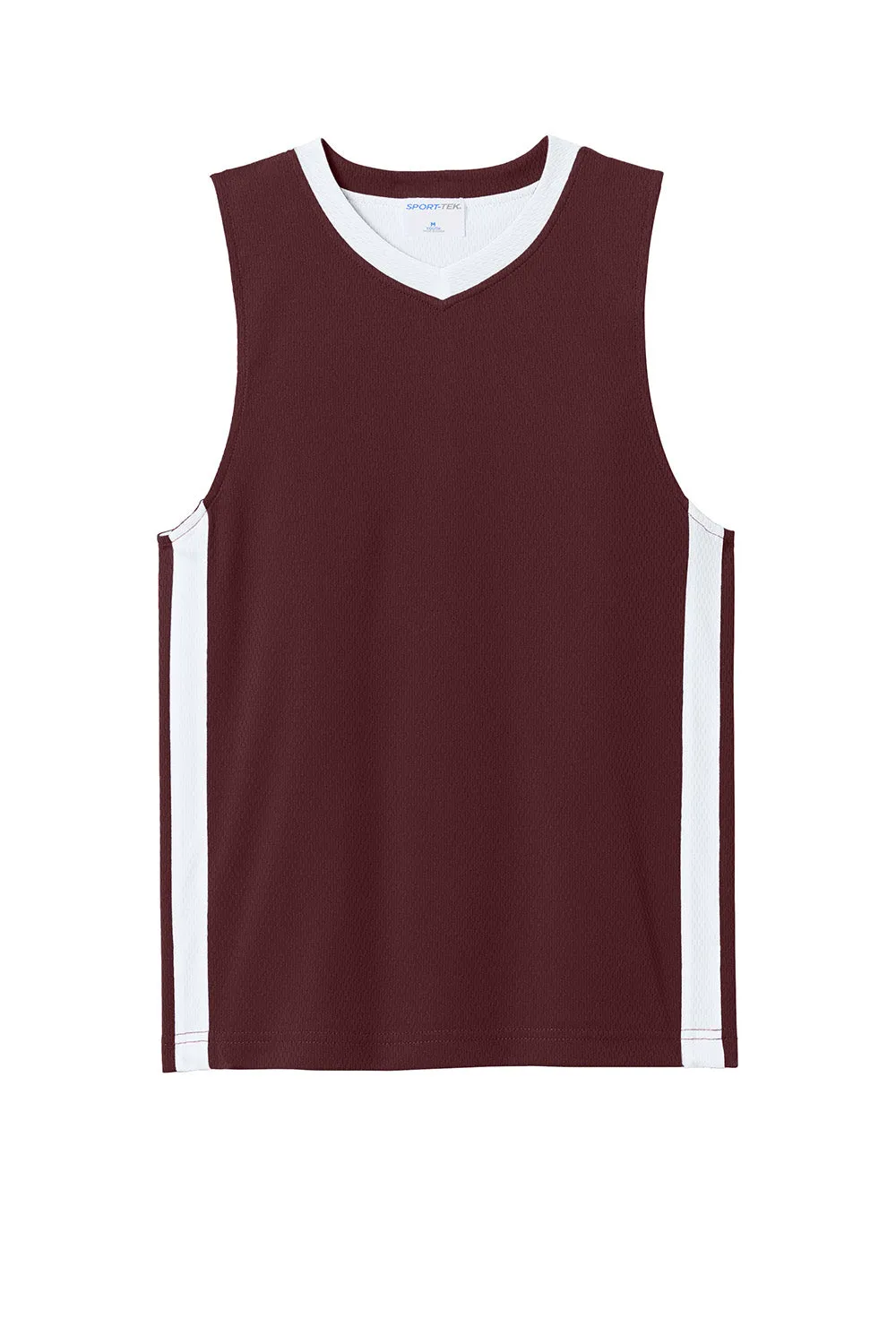 Sport-Tek Youth Rival Basketball Moisture Wicking Reversible Jersey Tank Top - Maroon/White Clothing Sport-Tek