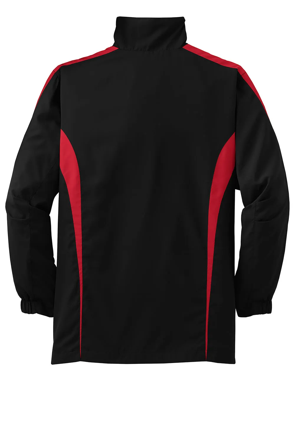 Sport-Tek Youth Water Resistant Full Zip Jacket - Black/True Red
