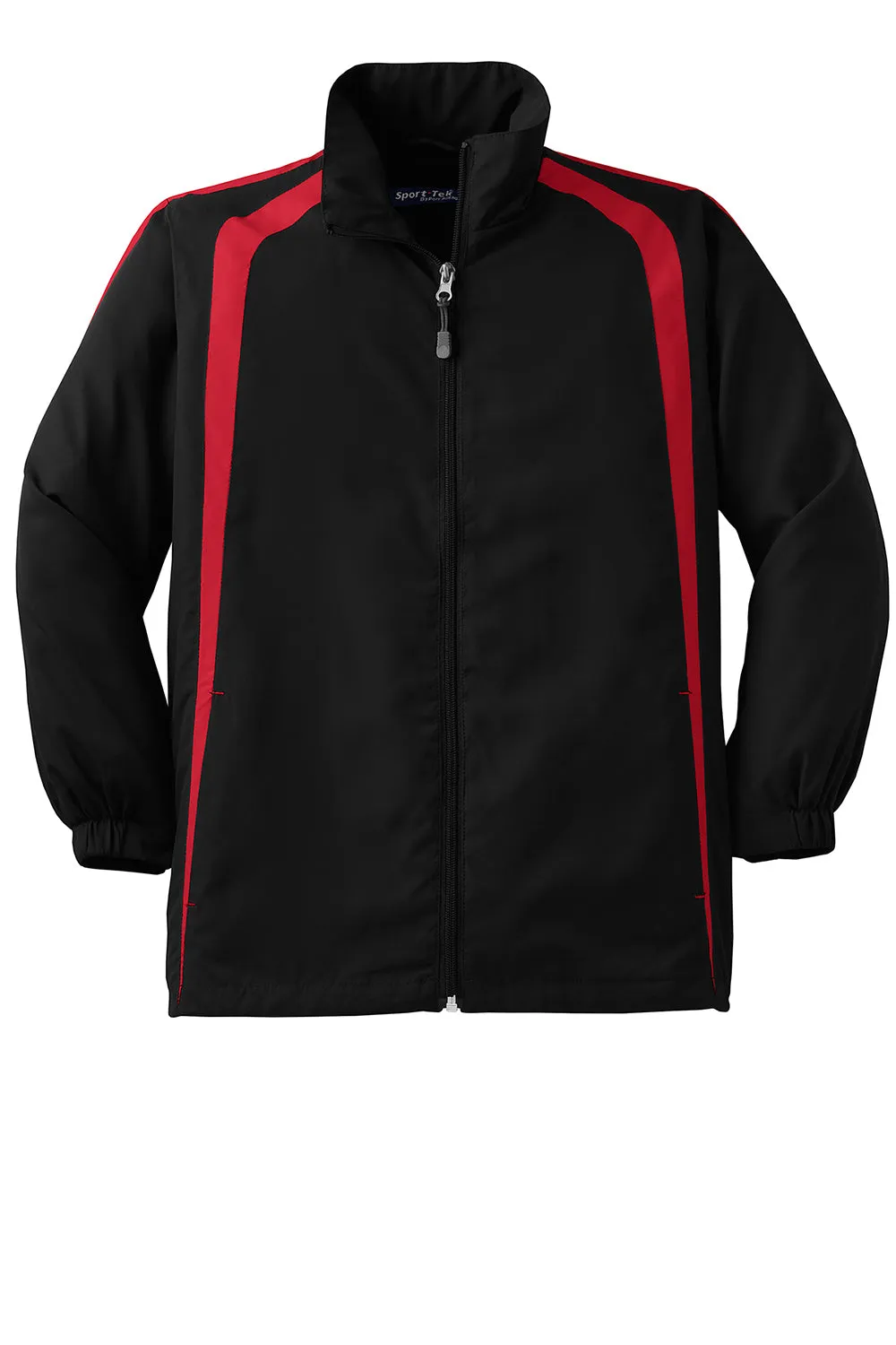 Sport-Tek Youth Water Resistant Full Zip Jacket - Black/True Red
