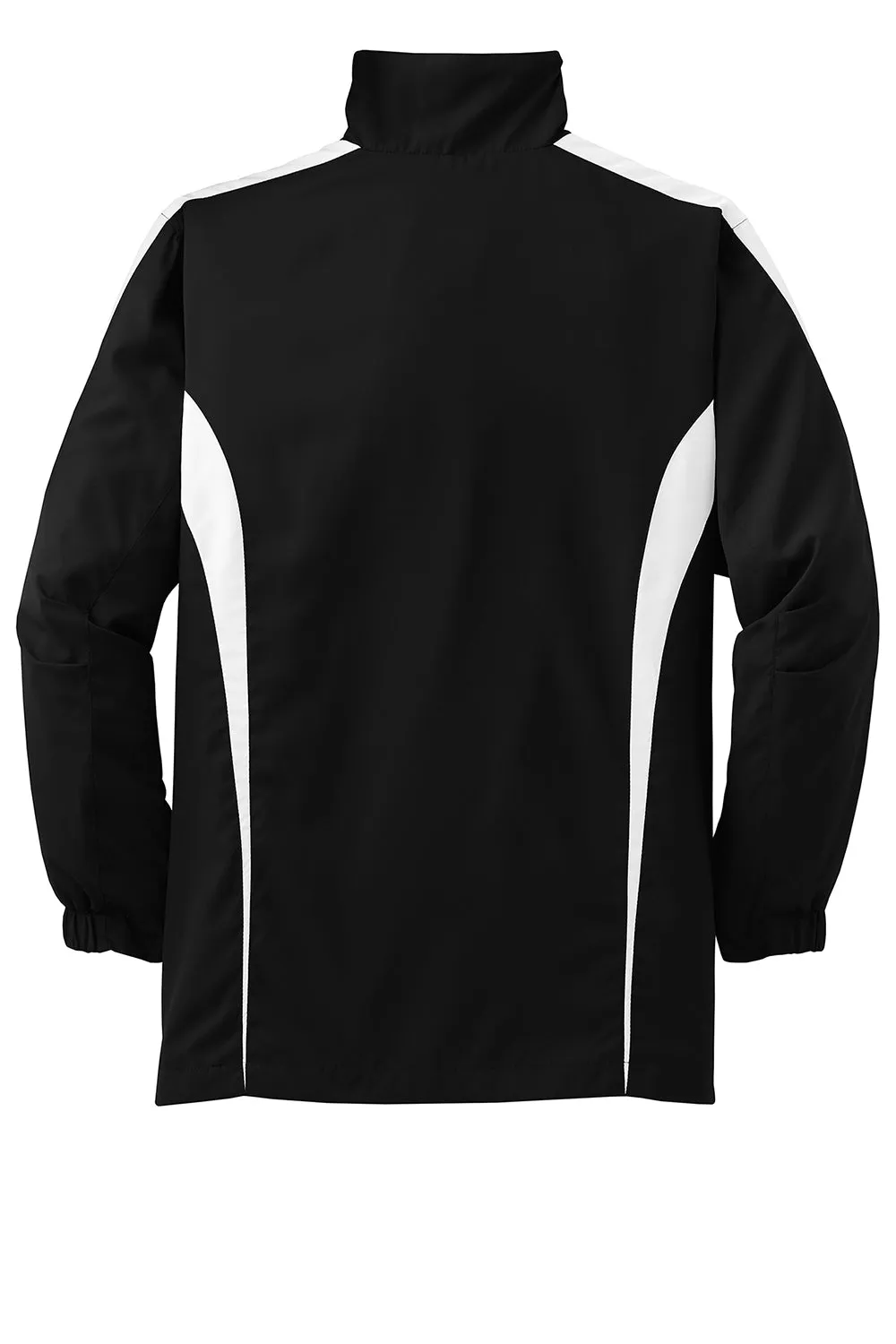 Sport-Tek Youth Water Resistant Full Zip Jacket - Black/White