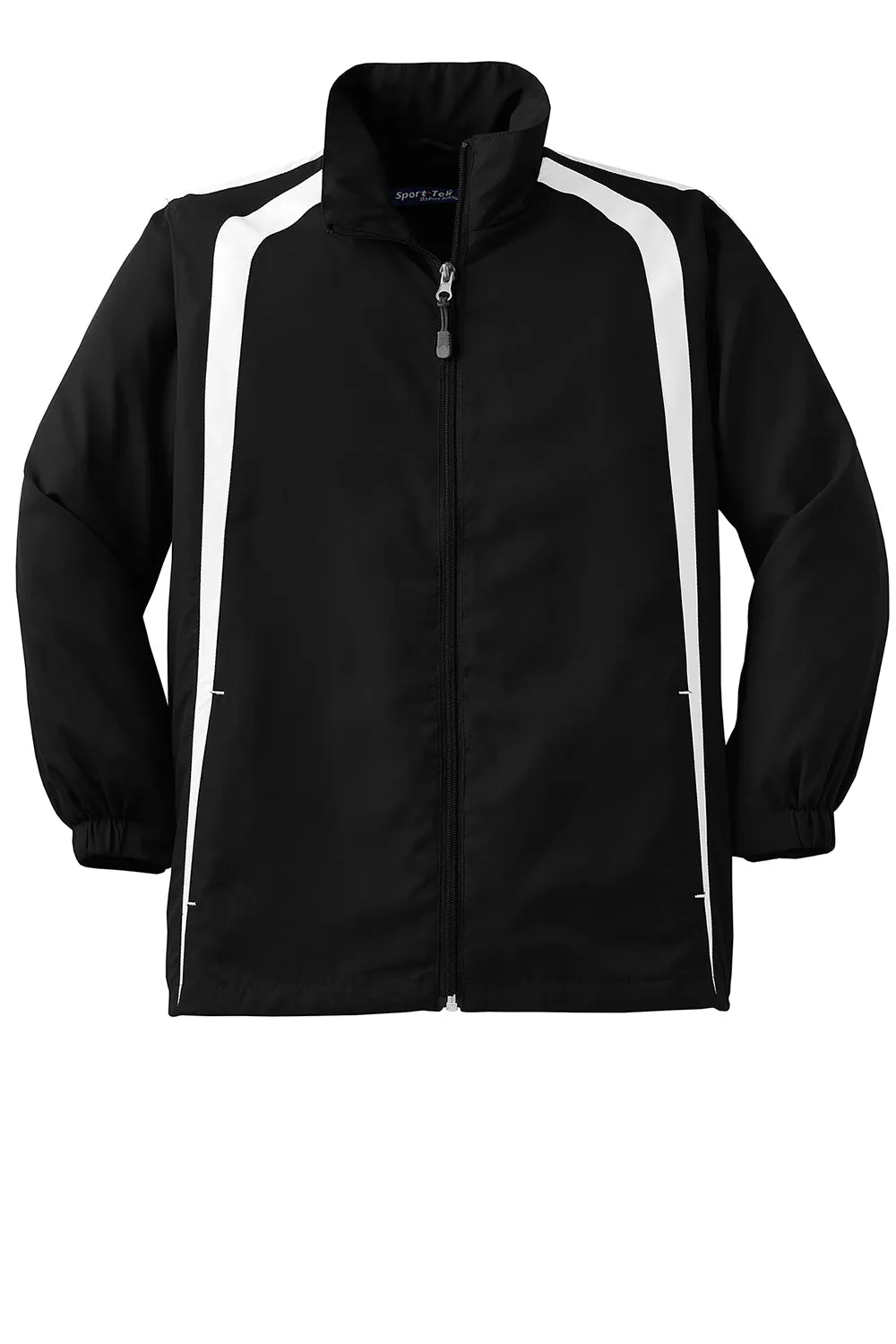 Sport-Tek Youth Water Resistant Full Zip Jacket - Black/White