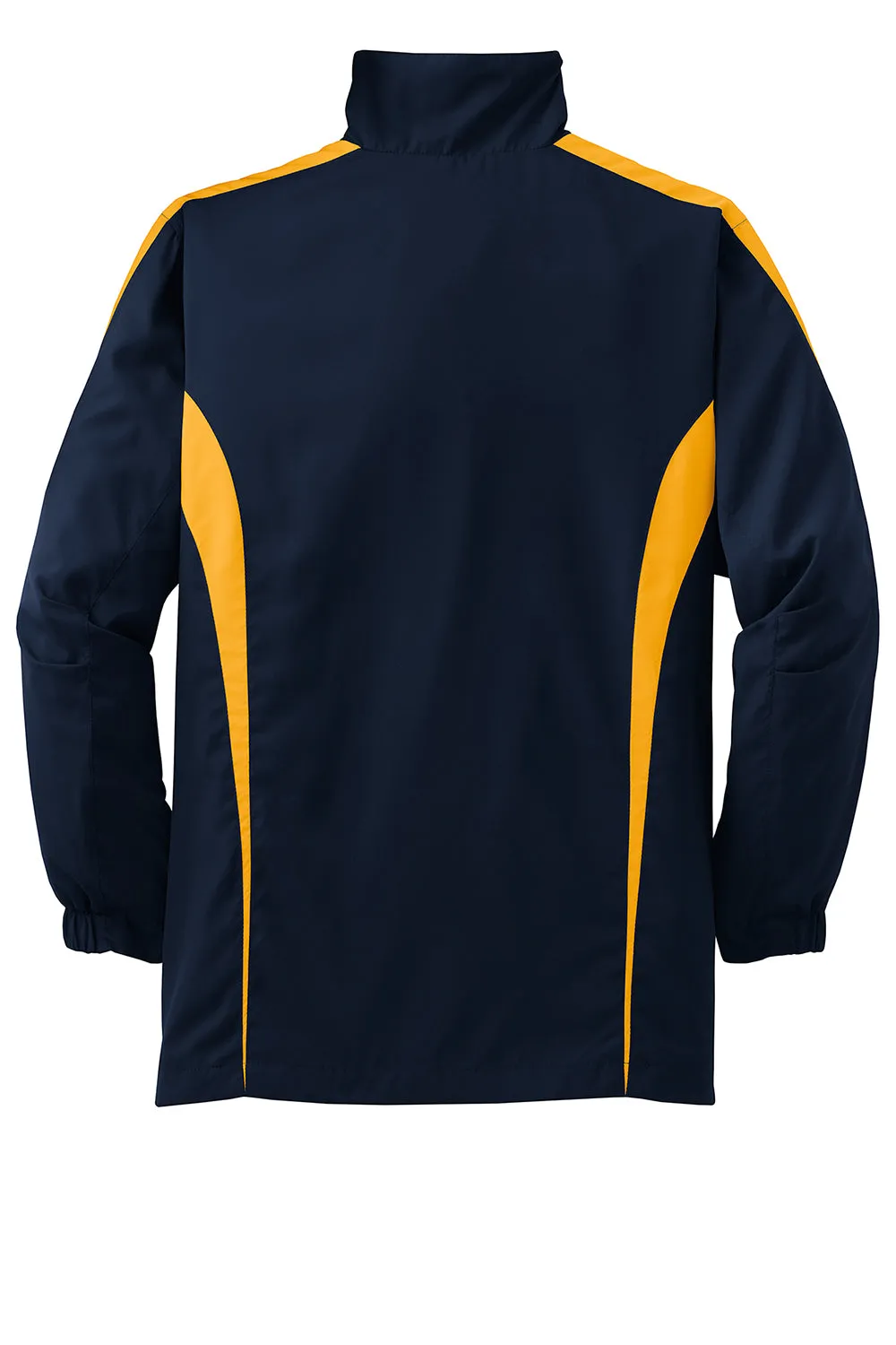 Sport-Tek Youth Water Resistant Full Zip Jacket - True Navy Blue/Gold
