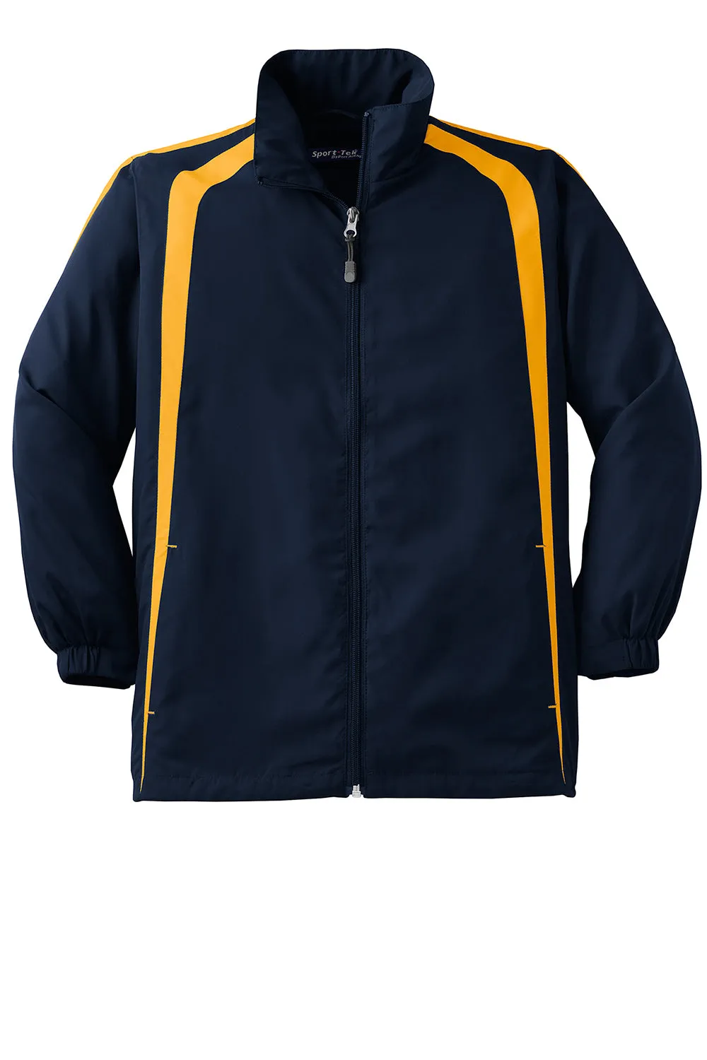 Sport-Tek Youth Water Resistant Full Zip Jacket - True Navy Blue/Gold