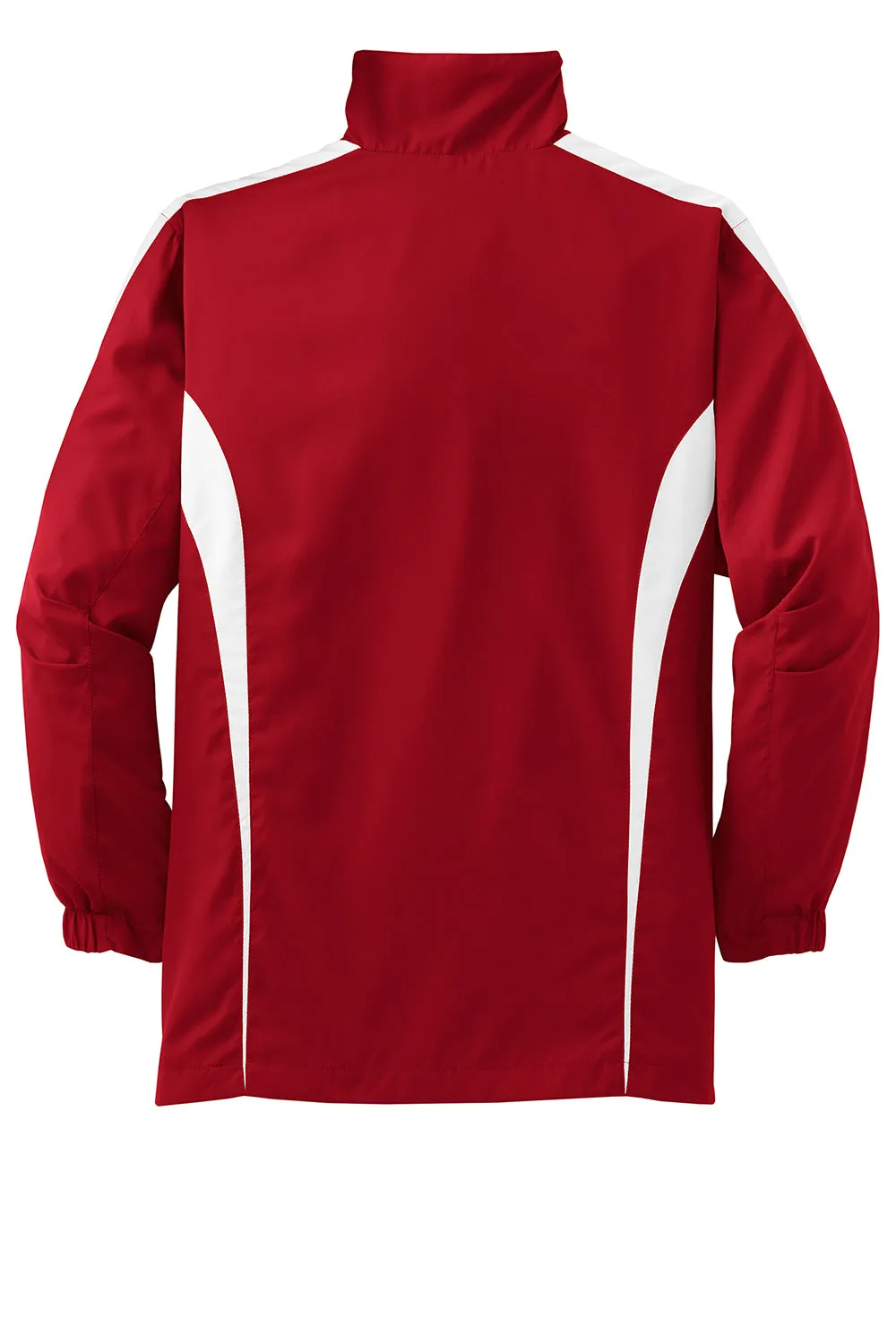 Sport-Tek Youth Water Resistant Full Zip Jacket - True Red/White - Closeout