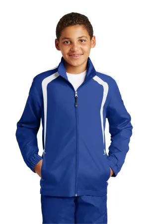 Sport-Tek Youth Water Resistant Full Zip Jacket - True Royal Blue/White