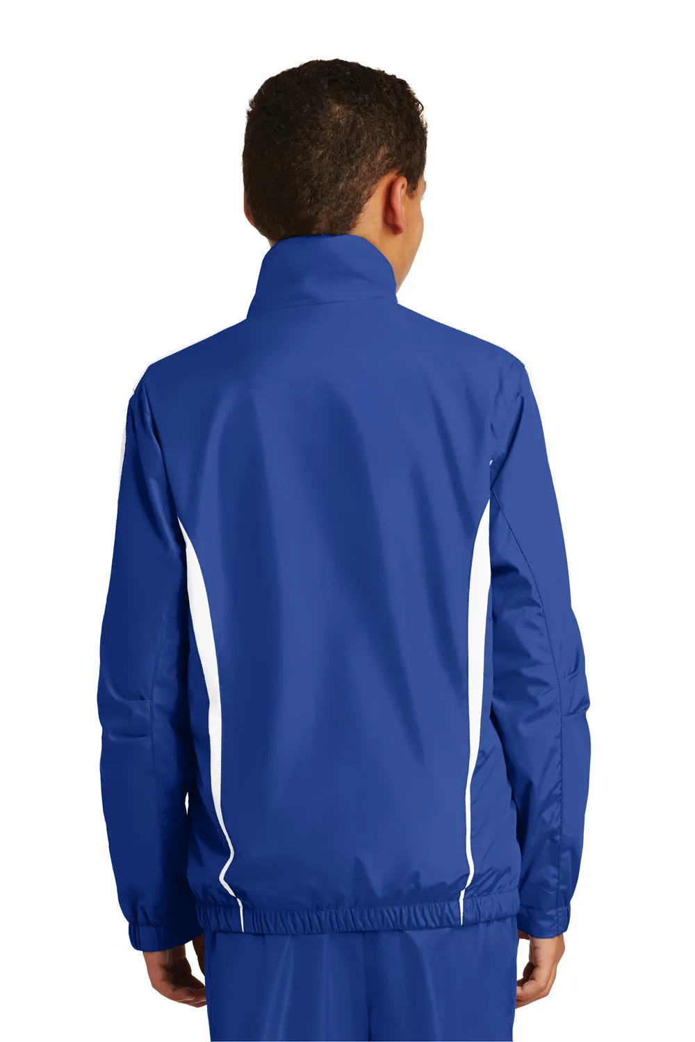 Sport-Tek Youth Water Resistant Full Zip Jacket - True Royal Blue/White