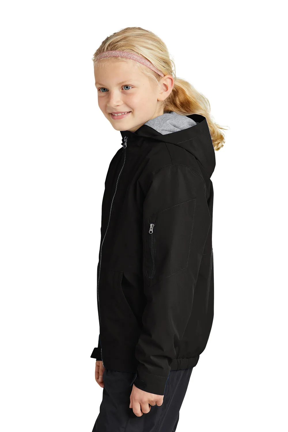 Sport-Tek Youth Waterproof Insulated Full Zip Hooded Jacket - Black