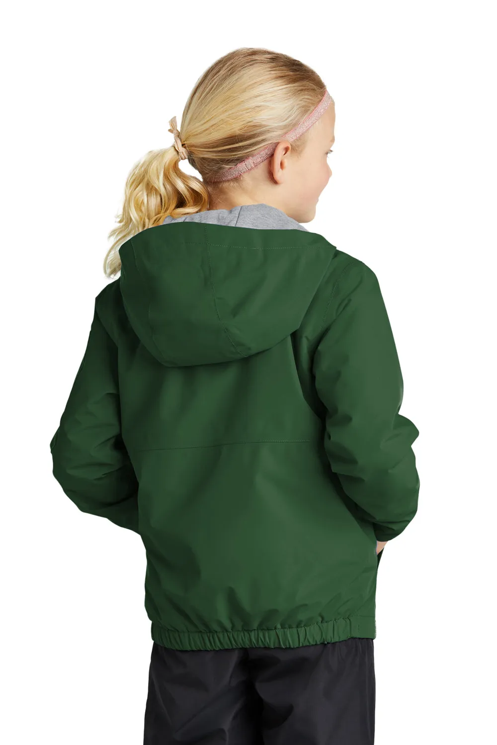 Sport-Tek Youth Waterproof Insulated Full Zip Hooded Jacket - Forest Green
