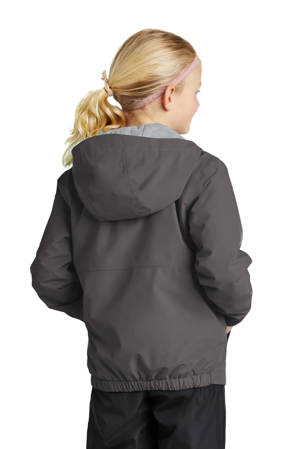 Sport-Tek Youth Waterproof Insulated Full Zip Hooded Jacket - Graphite Grey