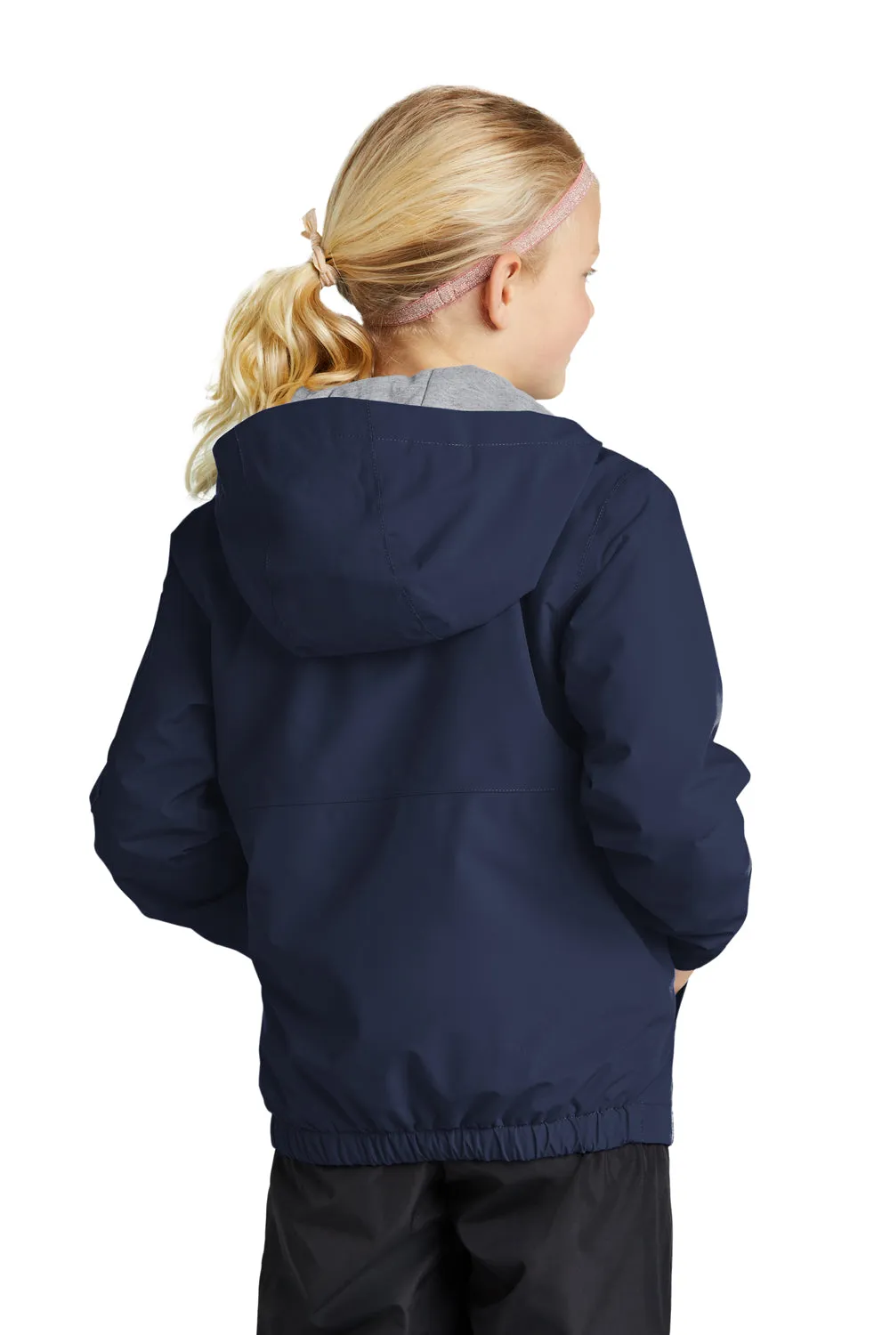 Sport-Tek Youth Waterproof Insulated Full Zip Hooded Jacket - True Navy Blue