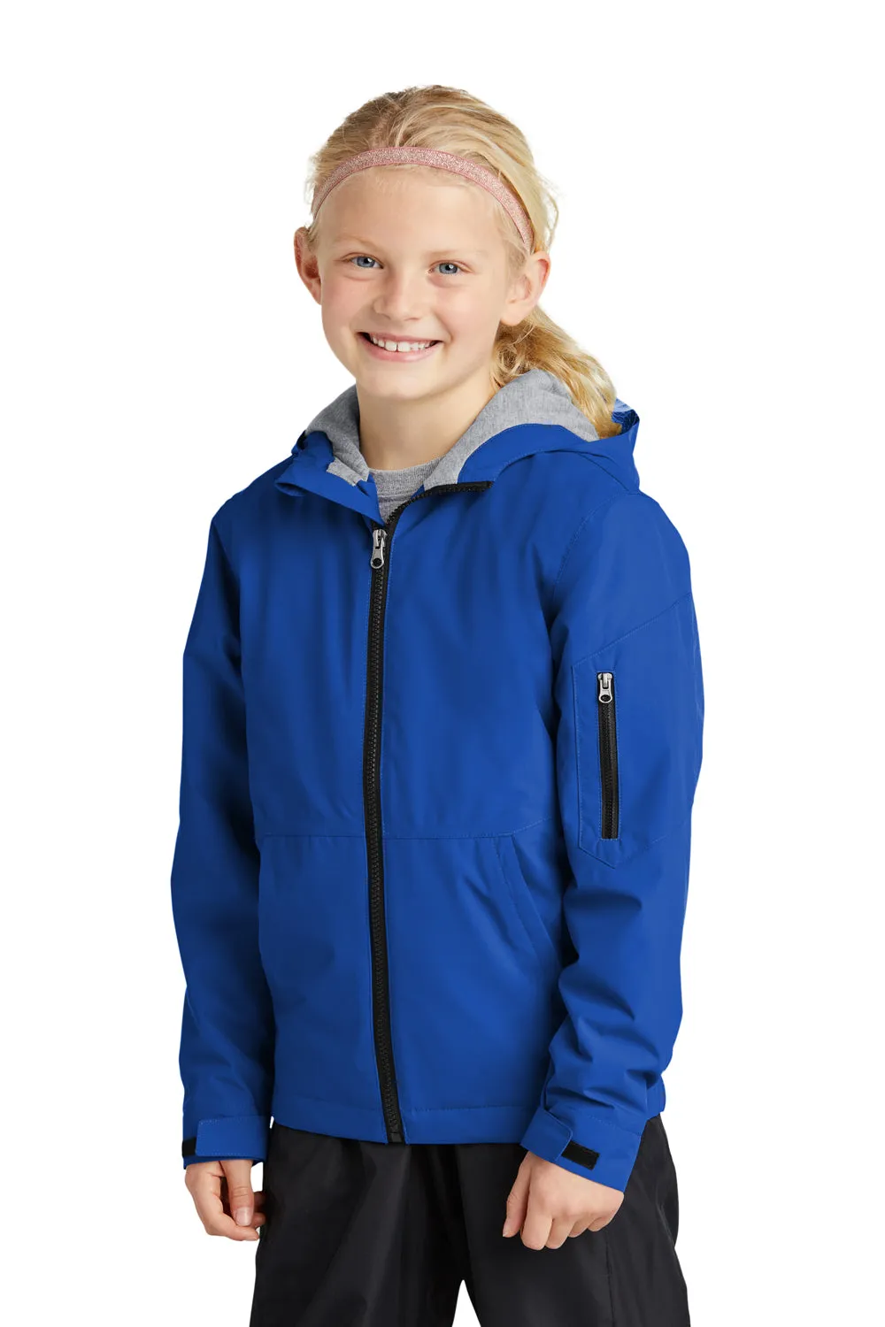 Sport-Tek Youth Waterproof Insulated Full Zip Hooded Jacket - True Royal Blue