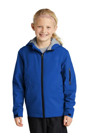 Sport-Tek Youth Waterproof Insulated Full Zip Hooded Jacket - True Royal Blue