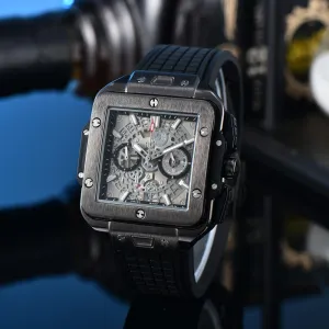 Square Hollow Quartz Watch Multicolor Silicone Men 