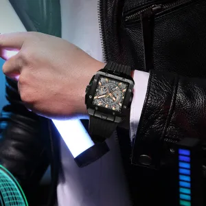 Square Men's Silicone Strap Stylish And Versatile 