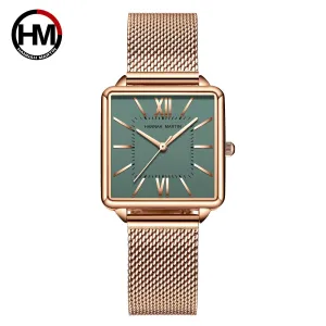 Square student quartz ladies watch 