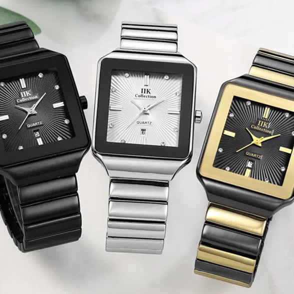 Square Waterproof Couple Watch Calendar 