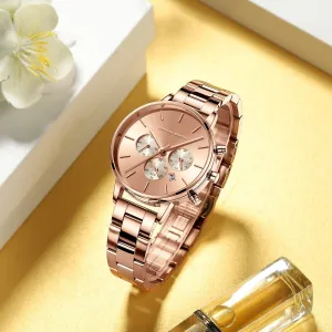 Stainless Steel Chain Butterfly Double Snap Watch 