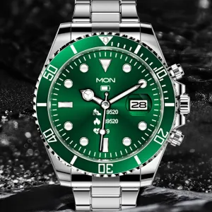Stainless Steel Green Water Ghost Dial Smartwatch 