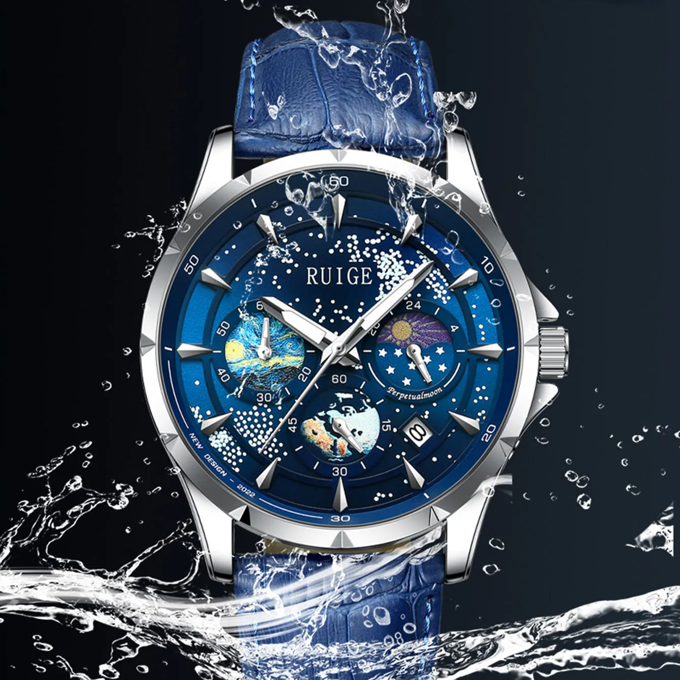 Star Sea Quartz Multi-functional Luminous Waterproof Men's Watch