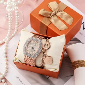 Steel Band Diamond Barrel Ladies Watch Gypsophila 