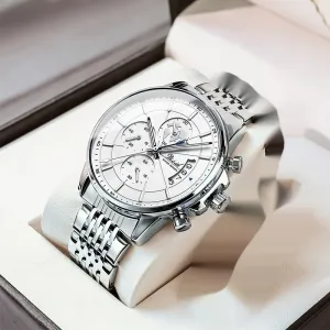 Steel Band Quartz Luminous Waterproof Mechanical Trend Watch 