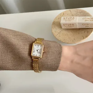Steel Belt Retro Small Dial Simple Women Quartz Watch 