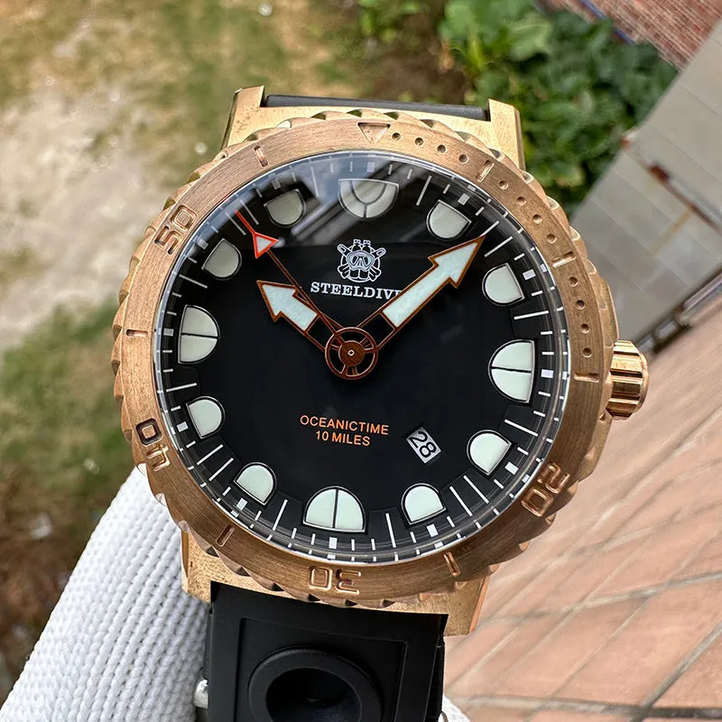 Steeldive SD1982S Cusn8 Bronze 46.5MM 25000M Diver Watch 