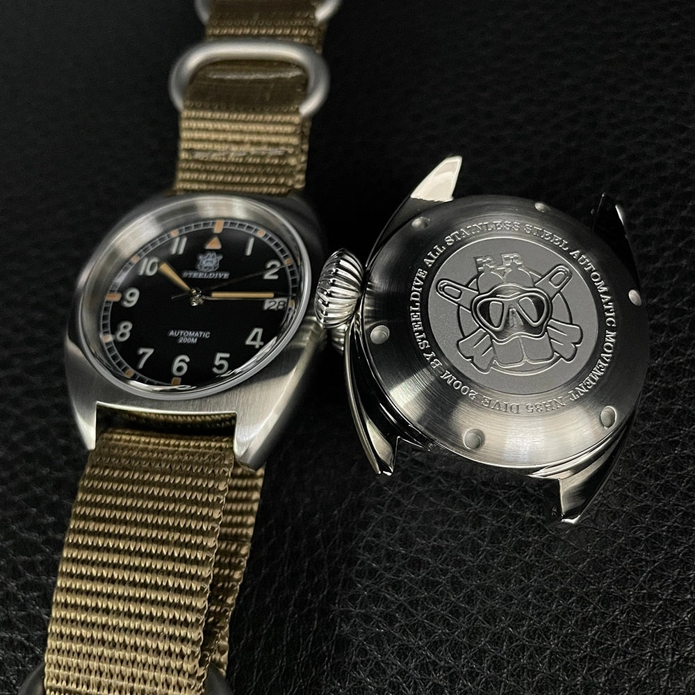 Steeldive SD1907 Automtic British Military W10 Field Watch