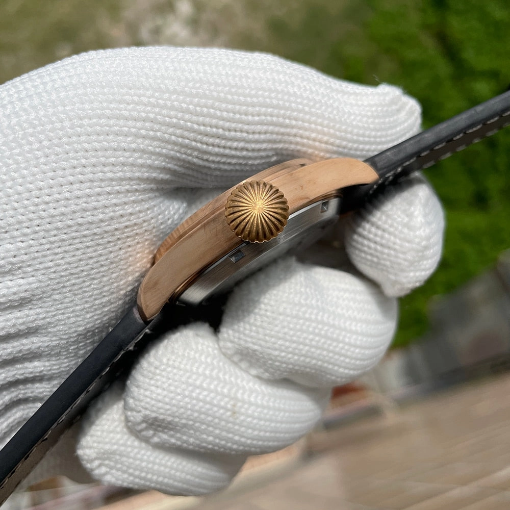 Steeldive SD1928S Bronze Pilot Watch - Onion Crown