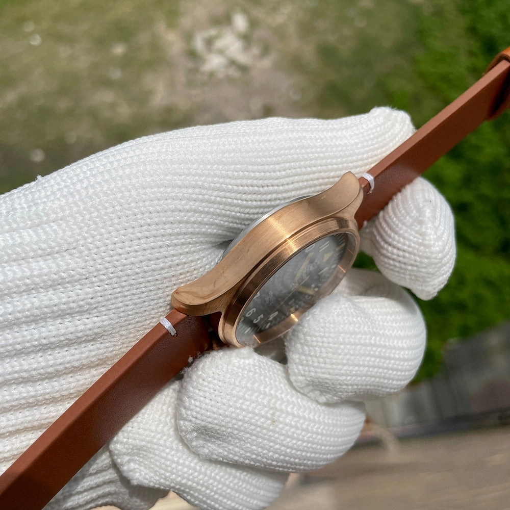 Steeldive SD1928S Bronze Pilot Watch - Onion Crown