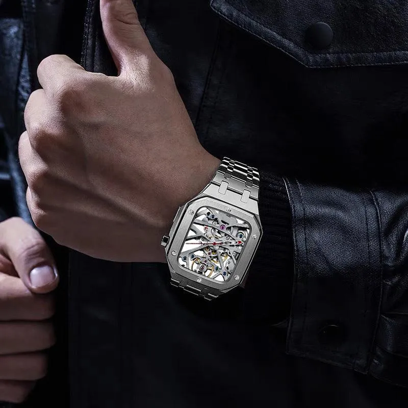 Strap Double Row Armor One Piece Strap Case Stainless Steel Protective Cover 
