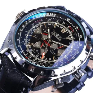 Style Men's Fashion Casual Mechanical Multifunctional Blue Glass Automatic Mechanical Watch 