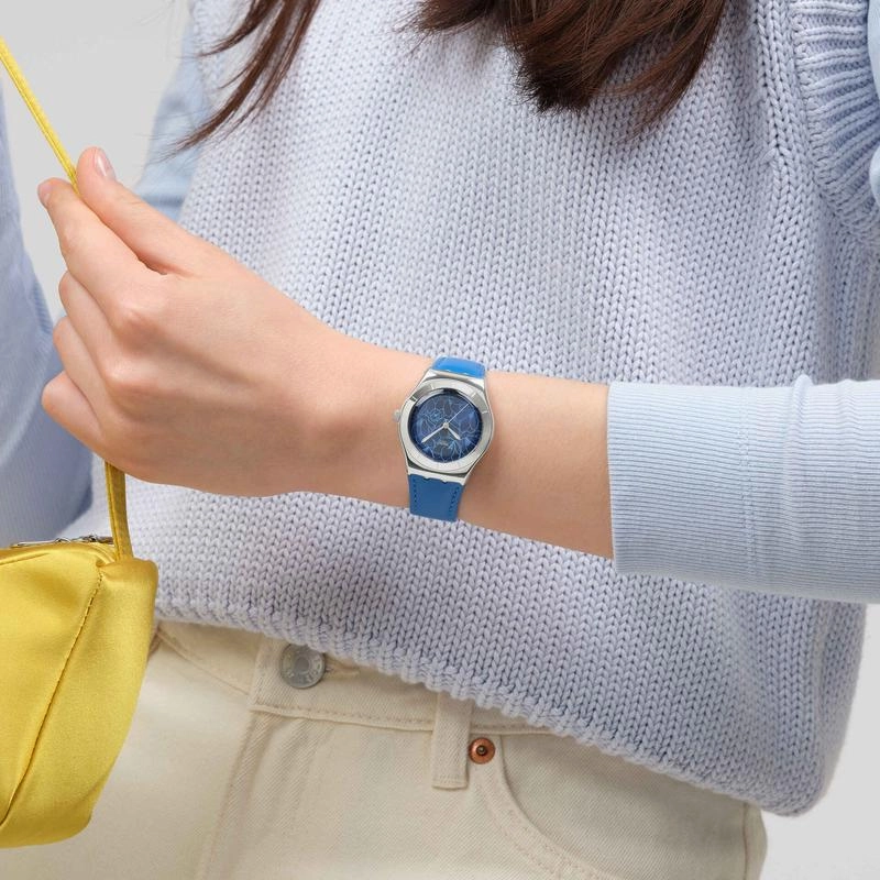 Swatch Irony BLUE PETAL PROMISE Watch YLS235