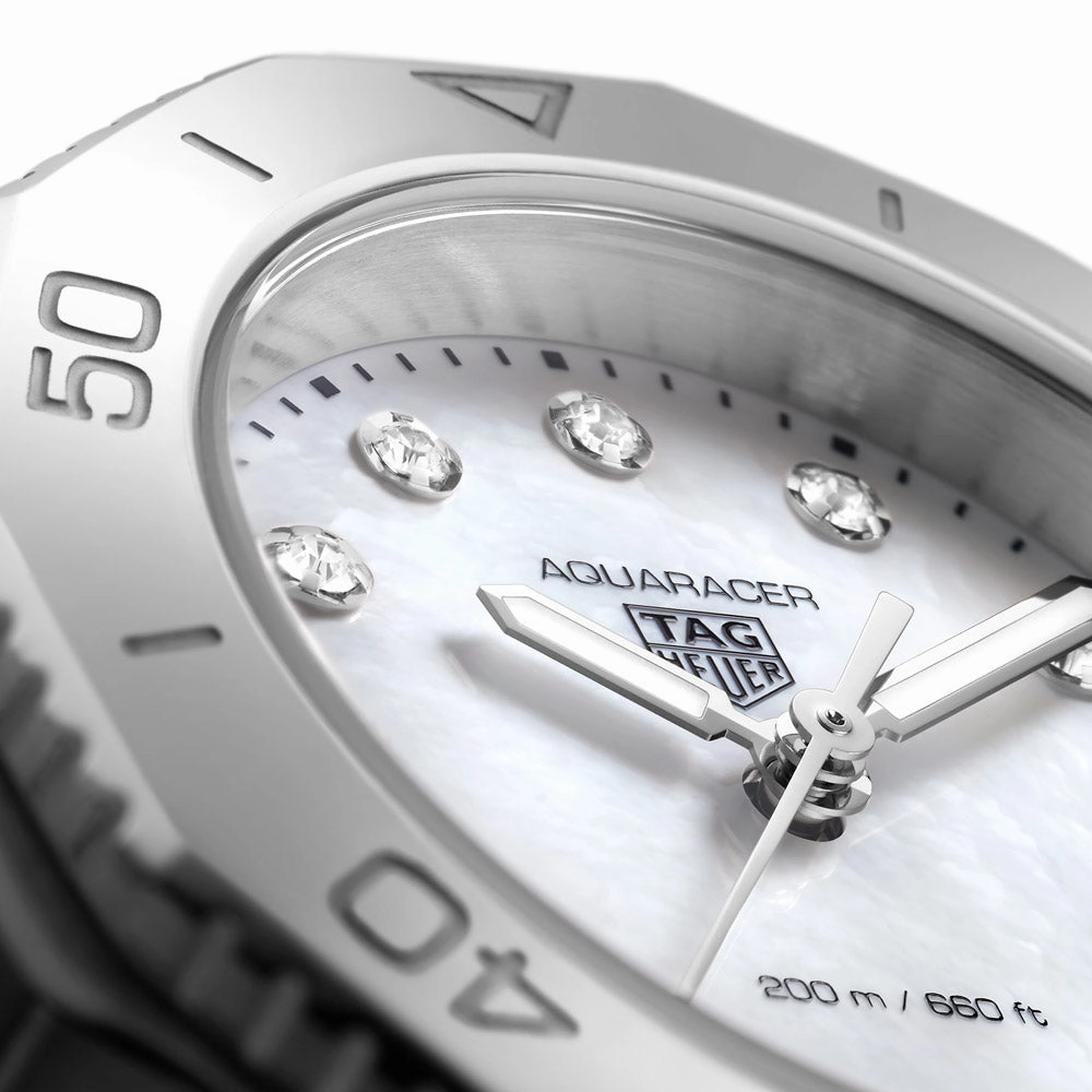 TAG Heuer Aquaracer Professional 200 30mm MOP Dial Diamond Quartz Ladies Watch WBP1416.BA0622