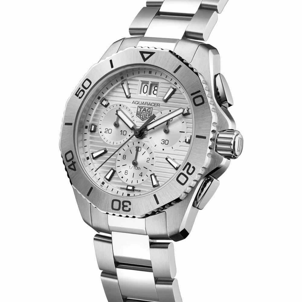 TAG Heuer Aquaracer Professional 200 Date 40mm Silver Dial Chronograph Quartz Gents Watch CBP1111.BA0627