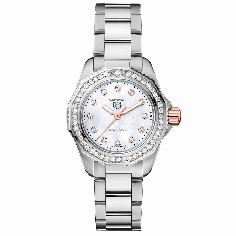 TAG Heuer Aquaracer Professional 200 MOP Dial 30mm Gold & Steel Diamond Quartz Ladies Watch WBP1451.BA0622