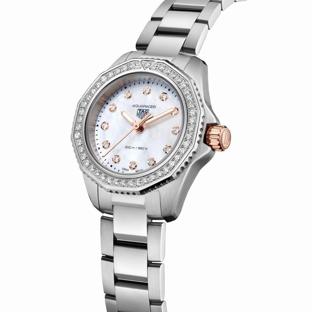 TAG Heuer Aquaracer Professional 200 MOP Dial 30mm Gold & Steel Diamond Quartz Ladies Watch WBP1451.BA0622