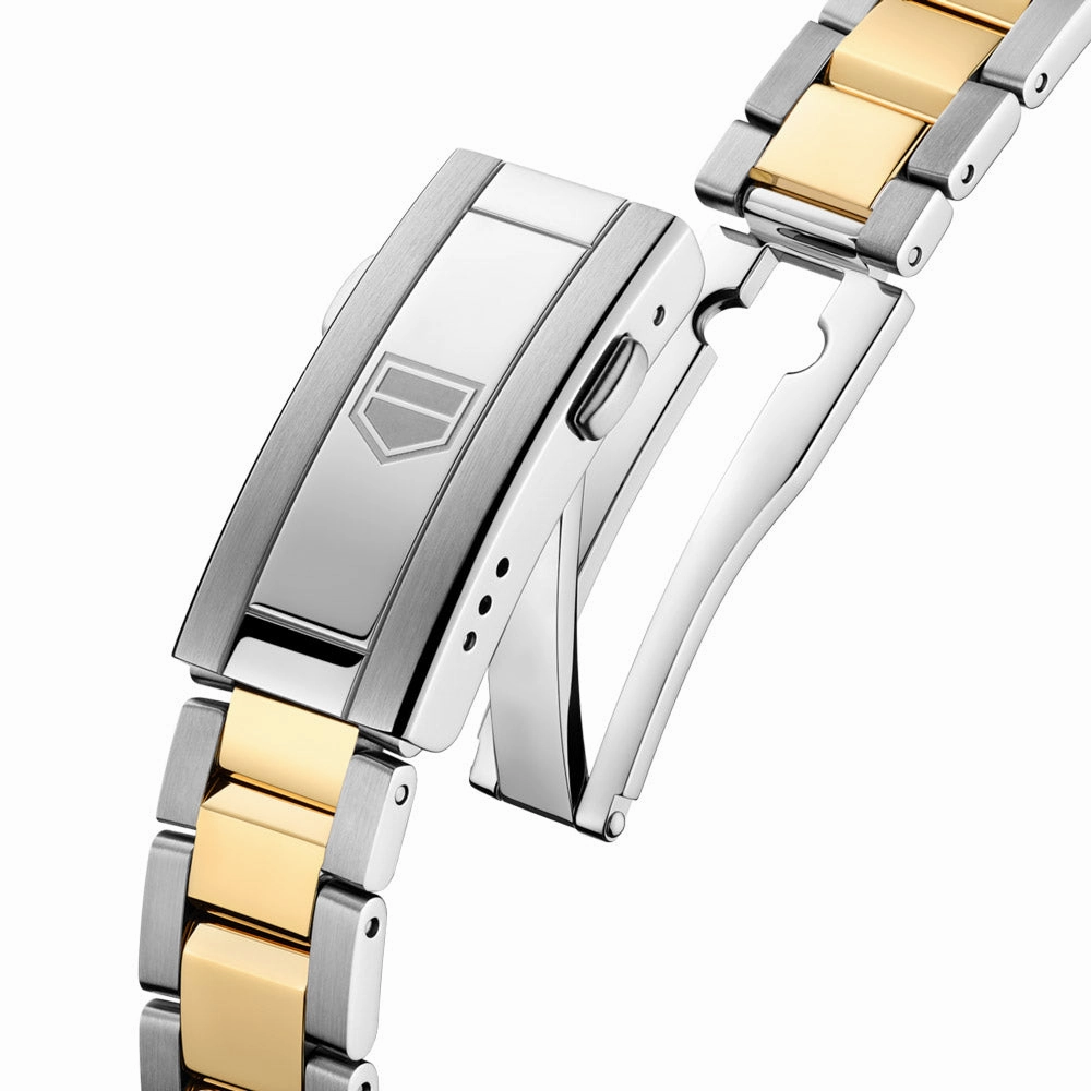 TAG Heuer Aquaracer Professional 200 Solargraph 34mm Blue Diamond Dot Dial 18ct Gold Plated Steel Quartz Ladies Watch WBP1323.BB0004
