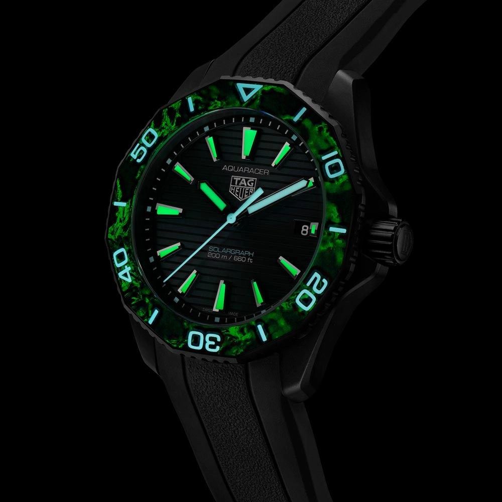 TAG Heuer Aquaracer Professional 200 Solargraph 40mm Black Dial Carbon DLC Steel Quartz Gents Watch WBP1112.FT6199
